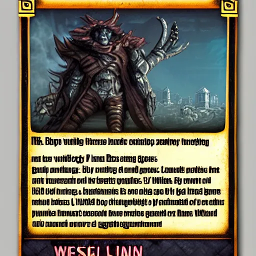 Image similar to dystopian trading card, rpg game art, the whispering wind golemn