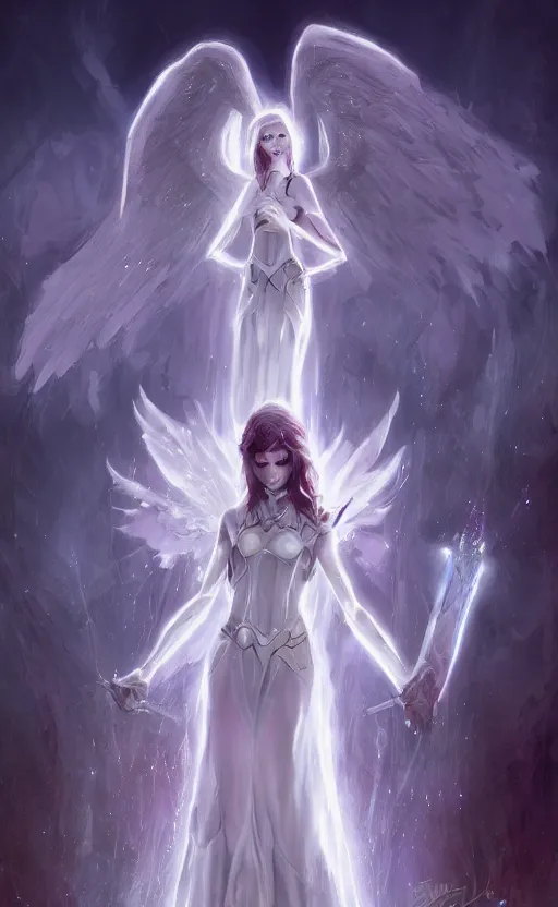 Image similar to Angel knight gothic girl. By William-Adolphe Bouguerea, Jordan grimmer, fractal flame. Highly_detailded