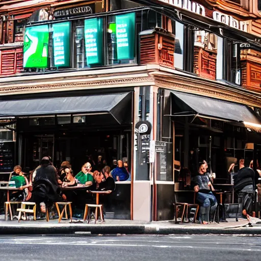 Image similar to legal cannabis is served in a busy australian cafe cbd street photography