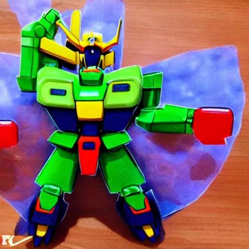 Image similar to gundam made of fruits