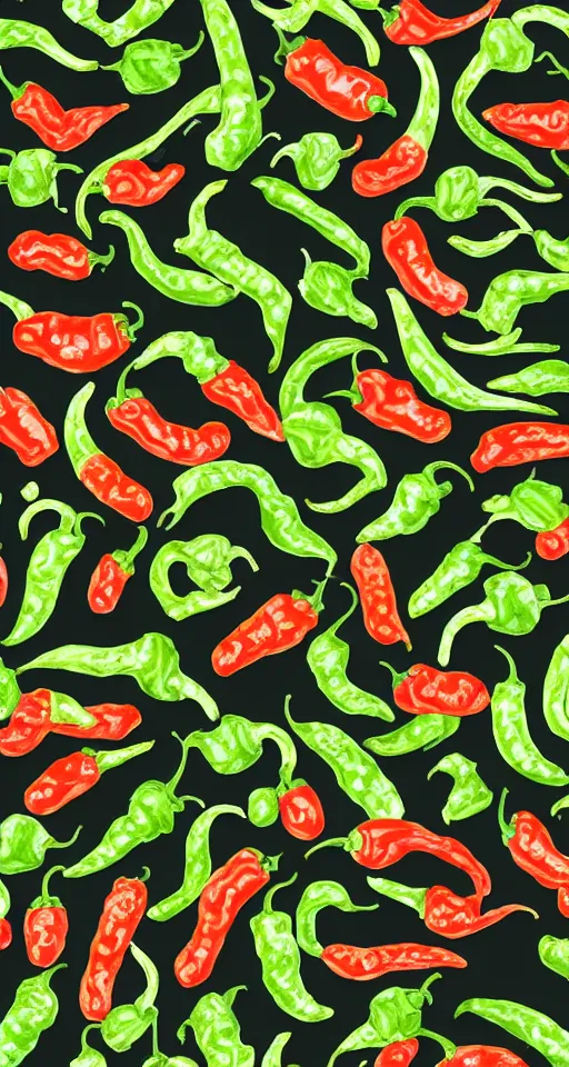 Prompt: jalapeño pepper pattern background