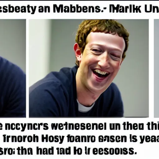 Image similar to mark zuckerberg laughs at the meme you send to your friends on messenger