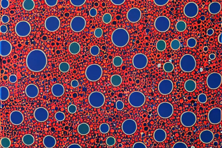 Prompt: artwork by yayoi kusama