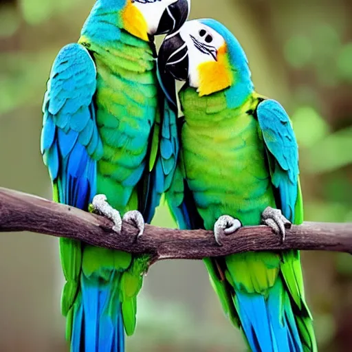 Prompt: beautiful parrots