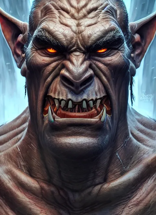 Image similar to photo of a brutal orc in the style of stefan kostic, realistic, sharp focus, 8k high definition, insanely detailed, intricate, elegant, art by stanley lau and artgerm