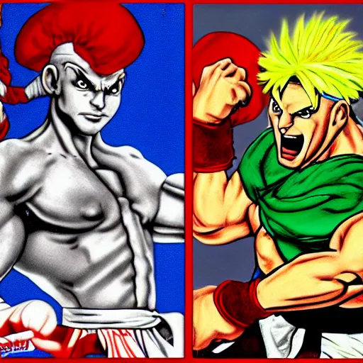 Image similar to ken from street fighter 2 in the style of scarry, richard