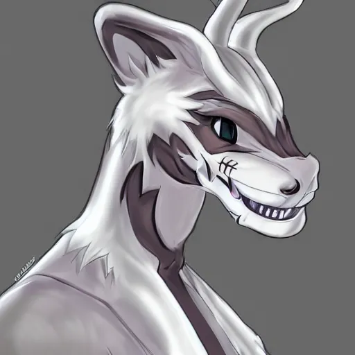 Prompt: anthro silver dragon headshot profile picture, cute, male, commission on furaffinity