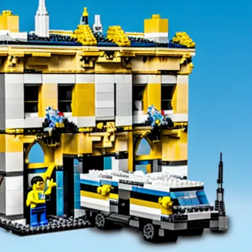 Image similar to mar - a - lago fbi raid lego set