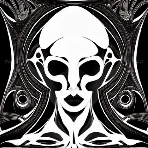 Image similar to neo - gothic white on black grainy effect conceptual figurative post - morden monumental abstract portrait made by escher and piranesi, highly conceptual figurative art, intricate detailed illustration, illustration sharp geometrical detail, vector sharp graphic, controversial poster art, polish poster art