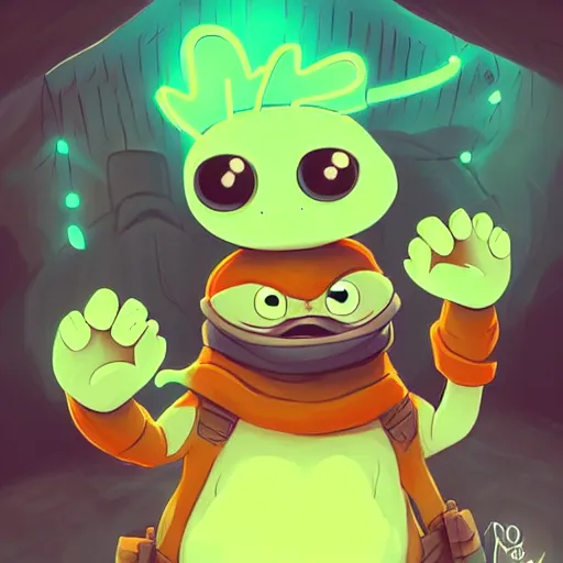 Prompt: happy pepe the miner in the cave, art by lois van baarle and loish and ross tran and rossdraws and sam yang and samdoesarts and artgerm and saruei and takaya imamura