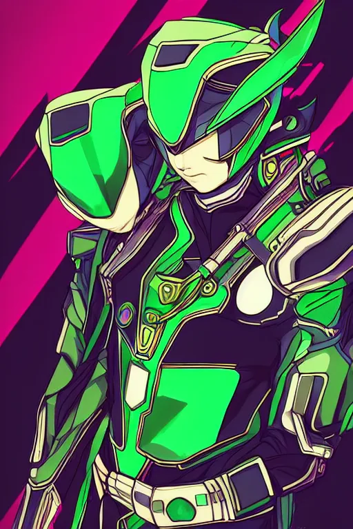 Image similar to random kamen rider. final fantasy style art, zelda style art, gta vice city style art, pop art, aesthetic art, stylish, elegant, adobe stock popular, concept art, without duplicate image, smooth, beautiful, highly details, sharp focus, illustration, intricate, denoises, high quality