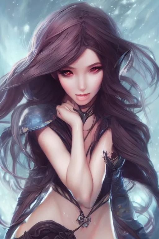 Image similar to a stunning portrait of a female fantasy character in the style of Artgerm, WLOP, Rossdraws, trending on artstation