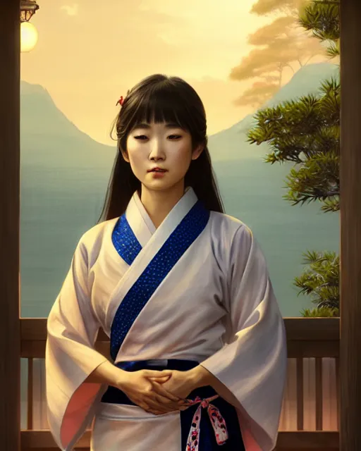 Image similar to a beautiful okinawa girl wear elegant yukata in festival | | summer night, realistic shaded, pleasant face, good looking, fine details, 4 k realistic, cryengine, realistic shaded lighting poster by greg rutkowski, magali villeneuve, artgerm, jeremy lipkin and michael garmash and rob rey