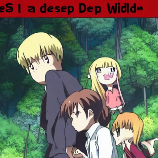 Image similar to falling down a deep hole in the wild, anime