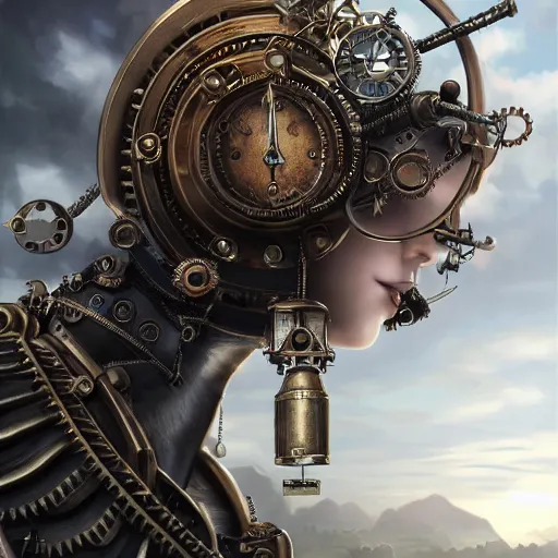 Prompt: steampunk metal machine, details face, detailed body, realistic body proportions, unreal engine, by popular digital artist, digital, artstation, detailed body, heavenly atmosphere, digital art, overdetailed art, trending on artstation, cgstudio, the most beautiful image ever created, dramatic, award winning artwork, beautiful scenery