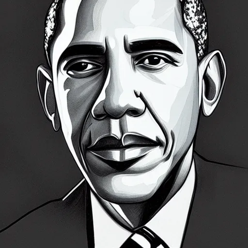 Image similar to Portrait of Obama, sketched by Rafael Albuquerque