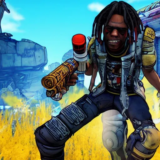 Image similar to Chief Keef in borderlands 2 very detailed 4K quality super realistic