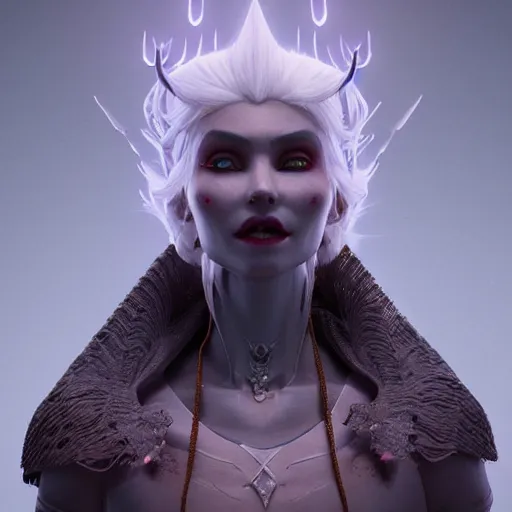 Image similar to elsa as an evil demonic witch, intricate artwork by tooth wu and wlop and beeple. octane render, trending on artstation, greg rutkowski very coherent symmetrical artwork. cinematic, hyper realism, high detail, octane render