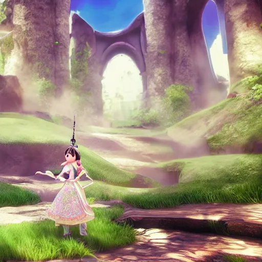 Image similar to princess lala fatima, unreal engine, amazing background