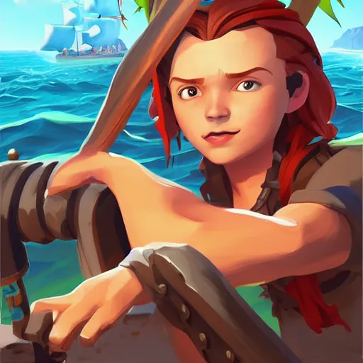 Image similar to painting jack the pirate on sea of thieves game avatar hero mermaid smooth face median photoshop filter cutout vector behance hd by jesper ejsing, by rhads, makoto shinkai and lois van baarle, ilya kuvshinov, rossdraws, illustration, art by ilya kuvshinov and gustav klimt