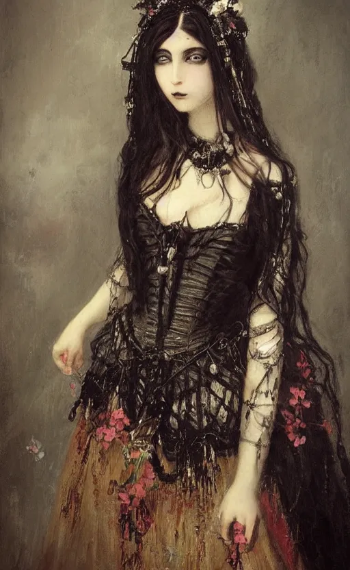 Prompt: Gothic princess. By William-Adolphe Bouguerea, highly_detailded