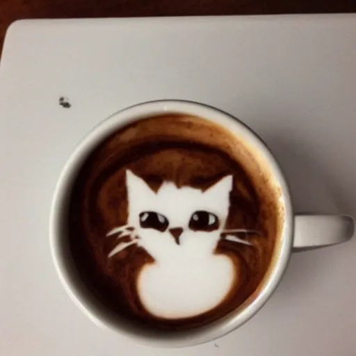 Image similar to latte art of a cat