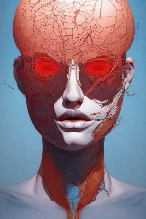 Prompt: prompt : figurative unique features subconscious, symmetrical face, portrait soft light painted by james jean and katsuhiro otomo and erik jones, inspired by akira anime, smooth face feature, intricate oil painting, high detail illustration, sharp high detail, manga and anime 1 9 9 9