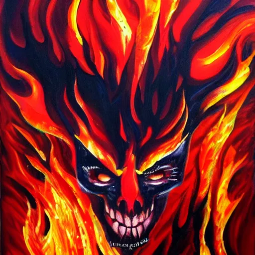 Image similar to the flames are coming for you and nothing can stop them, thick paint, thick brush, oil painting, colorful, detailed, sharp