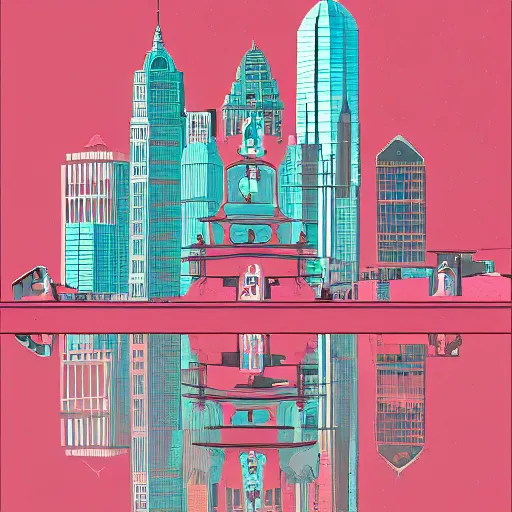 Image similar to a beautiful illustration of Columbus Ohio by James gilleard, geometric lines