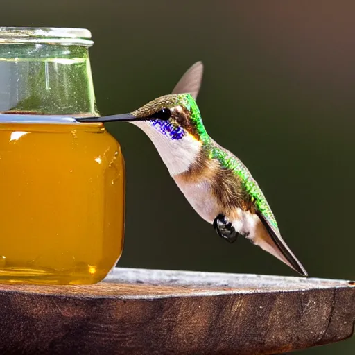 Image similar to a photo of a hummingbird making honey