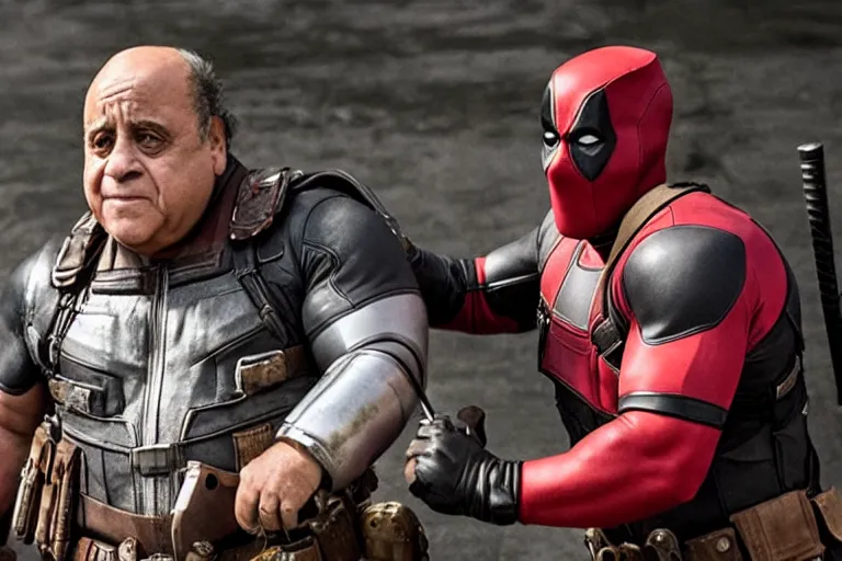 Image similar to danny devito as colossus, still from deadpool (2015), cinematic