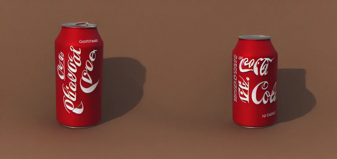 Image similar to 3 d render of a can of coke