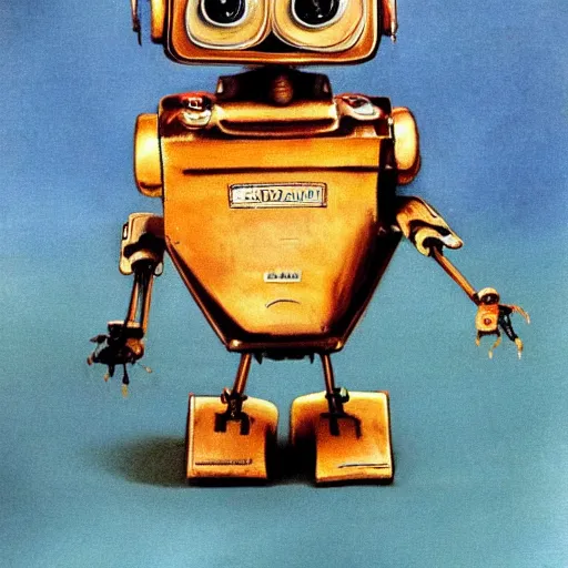 Image similar to adorable robot painted by salvador dali, similar to wall - e