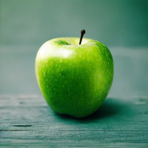 Prompt: a beautiful photo of a green apple, Kodak Portra 160 Professional