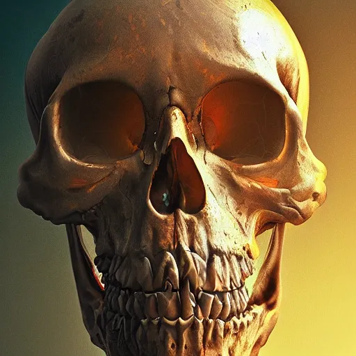 Image similar to portrait_of_a_melting_skull._intricate_abstract._intricate_artwork._by_Tooth_Wu_wlop_beeple_dan_mumford._octane_render_trending_on_artstat