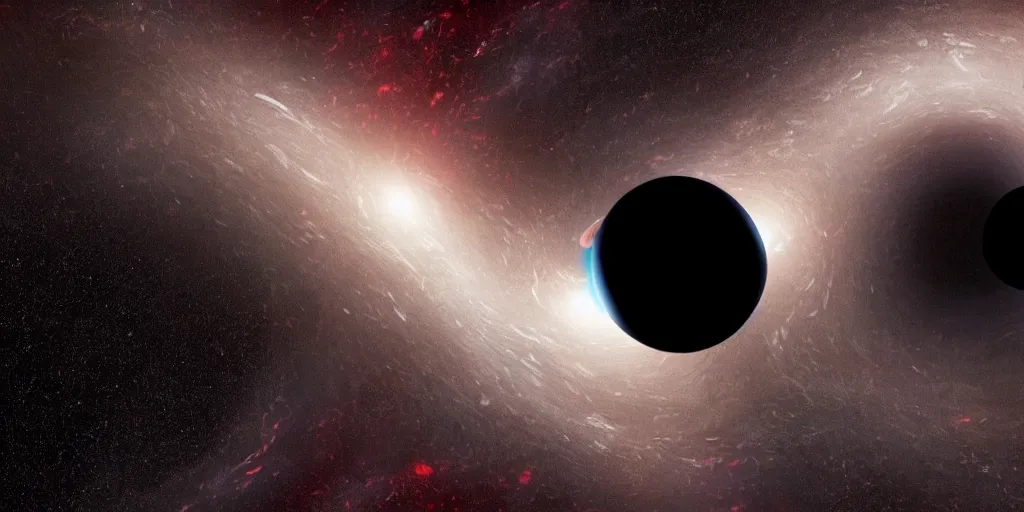 Prompt: one colored black hole in the center eating a planet, space in the background , photorealistic, hyperrealism, cinematic, epic