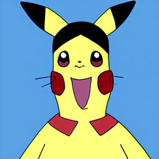 Image similar to pikachu in bobs burgers art style