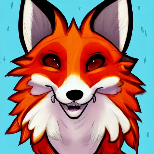 Image similar to headshot portrait of an anthropomorphic cartoon style fox fursona, drawn by Falvie, fleurfurr, trending on furaffinity