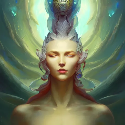 Image similar to a portrait of a beautiful emanation, art by pete mohrbacher and wlop and artgerm, digital art, highly detailed, intricate, fantasy, sharp focus, Trending on Artstation HQ, deviantart, unreal engine 5, 4K UHD image