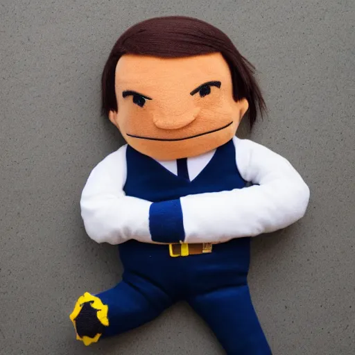 Prompt: Bolsonaro plush toy, product photography