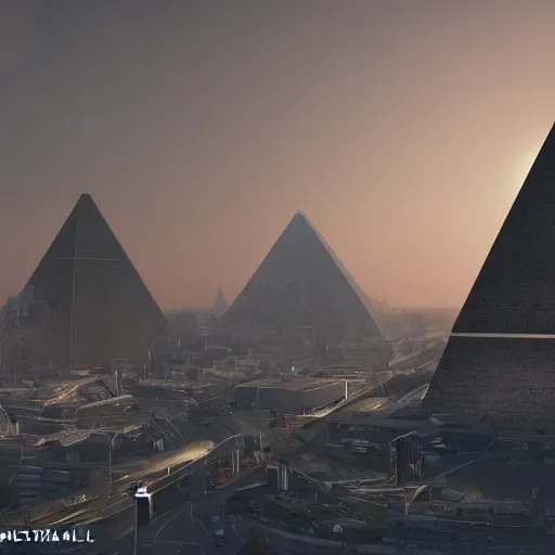 Image similar to realistic scene of concrete pyramid city , futuristic, 16:9, style of greig fraser, 4k, highly detailed, cinematic