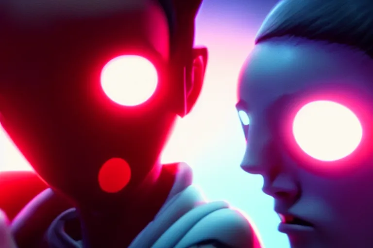 Image similar to vfx film, love death and robots, flat color profile low - key lighting award winning photography arri alexa cinematography, hyper real photorealistic cinematic, atmospheric cool colorgrade