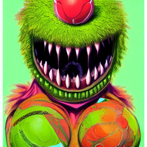 Image similar to a tennis ball monsters, colorful, digital art, fantasy, magic, chalk, trending on artstation, ultra detailed, professional illustration by basil gogos