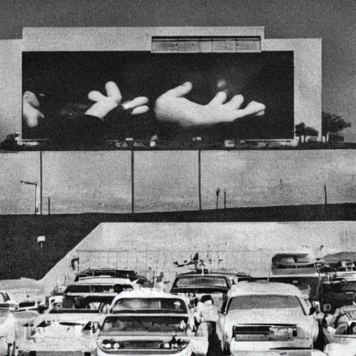 Image similar to level 1 of the original super mario bros. being played at a drive - in movie theater, movie still