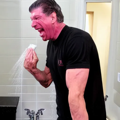 Image similar to vince mcmahon showering