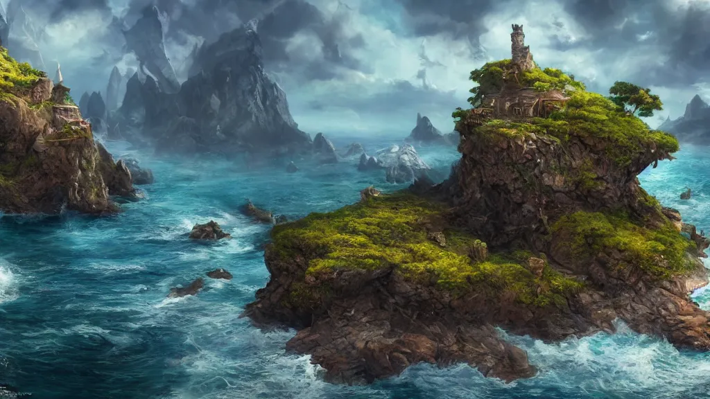 Image similar to the last island on earth, fantasy artwork, very very very beautiful scenery, hd, hdr, ue5, ue6, unreal engine 5, cinematic 4k wallpaper, 8k, ultra detailed, high resolution, artstation, award winning