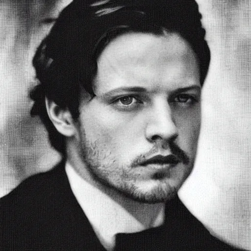 Prompt: headshot edwardian photograph of james mcavoy, sebastian stan, henry cavill, 1 9 2 0 s film actor, suave, charming, realistic face, 1 9 1 0 s, grainy, victorian, soft blur