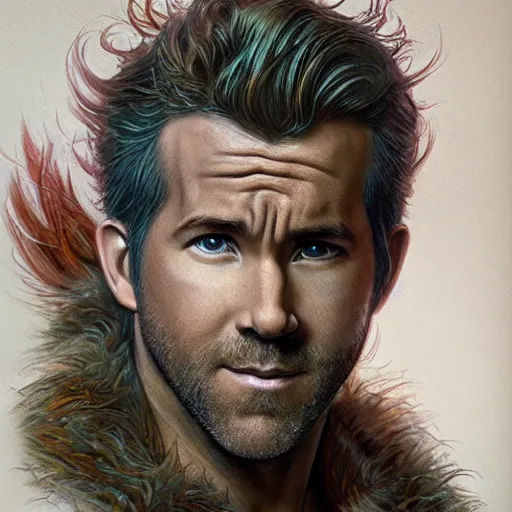 Image similar to Ryan reynolds as a fantasy D&D character, close-up portrait art by Donato Giancola and James Gurney, digital art, trending on artstation