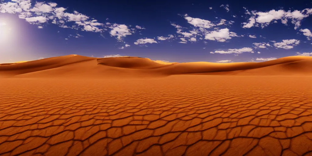 Image similar to desert ， 4 k resolution, ultra wide angle, cinematic