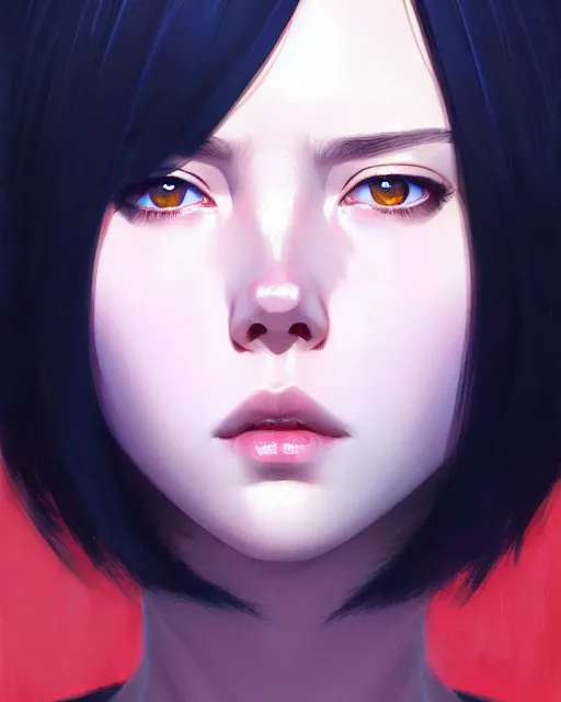 Image similar to dead inside!!!, fine - face, audrey plaza, realistic shaded perfect face, fine details. anime. realistic shaded lighting poster by ilya kuvshinov katsuhiro otomo ghost - in - the - shell, magali villeneuve, artgerm, jeremy lipkin and michael garmash and rob rey